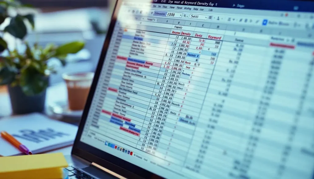 excel para comprobar densidad palabras clave